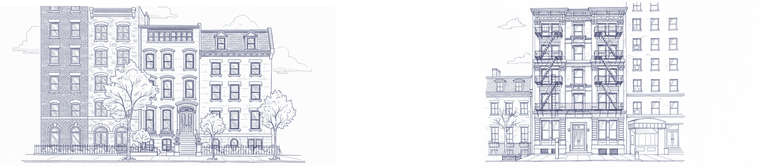 Two buildings illustration